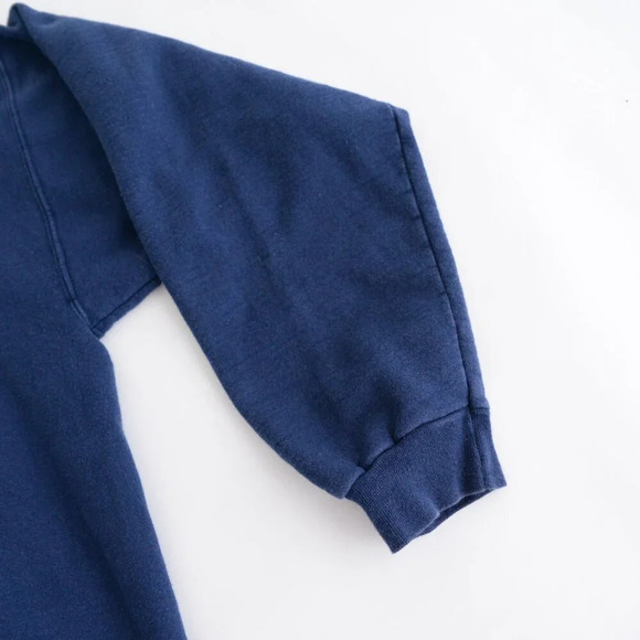 Vintage  90S Hanes Mi Wolverines Collegiate Navy Crew Neck Sweater Large - Picture 4 of 8